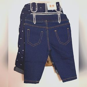 Joe Fresh. 2 pairs of dark denim for baby. 3-6 months.